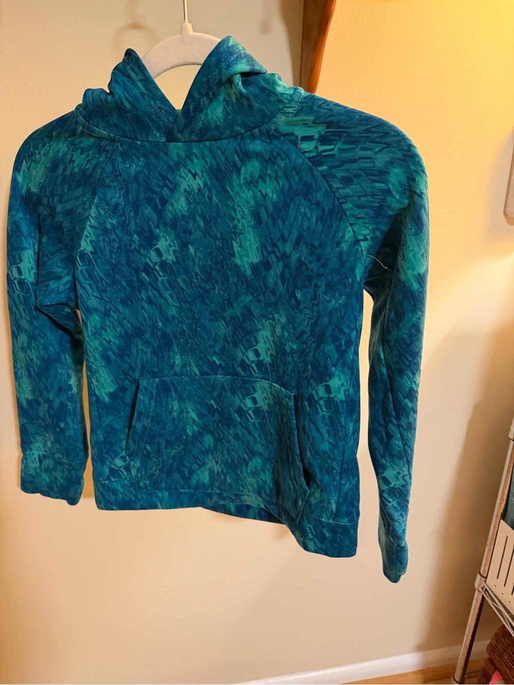 Kids teal and blue pullover hoody